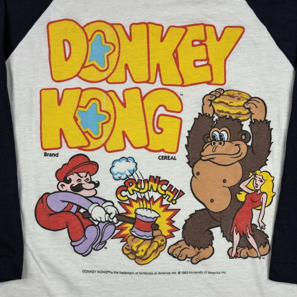 Vintage Donkey Kong T-Shirt Mens Medium Nintendo Super Mario Cereal 80s USA Made - Picture 2 of 13